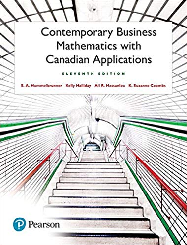 Contemporary Business Mathematics with Canadian Applications 11th Edition